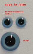 Kunststoff Bastelaugen, rund hell-blau mit se (14,21 mm oder 24 mm)