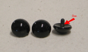 Kunststoff Bastelaugen, rund, schwarz mit se 28 mm