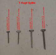 T-Kopf Splinte von 2,5 bis 4mm Durchmesser, 25 bis 40mm Lnge