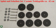 Splint und Scheiben Set Casimir Teddygre ca. 42 cm